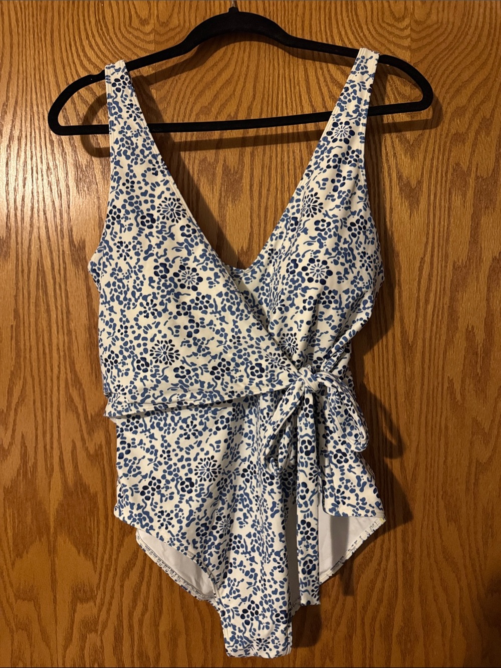 The Perfect Wrap One-Piece - Floral Reef in Indigo & White Sand by Summersalt
